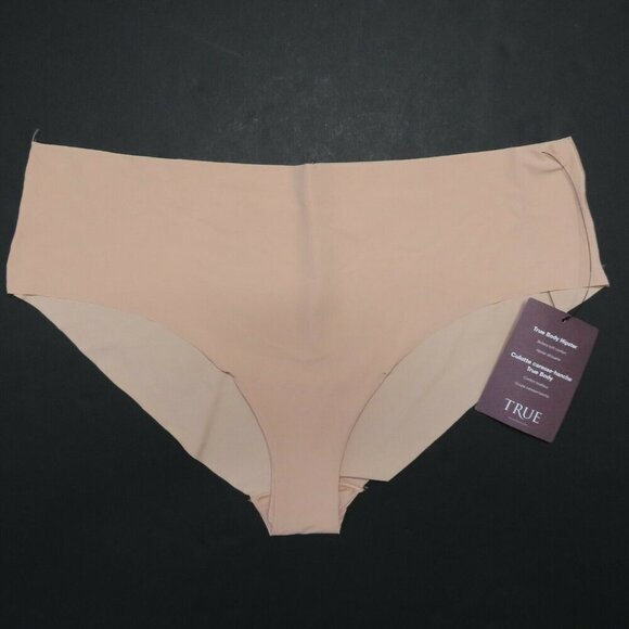 True Women Plus Size 2X Body Hipster Laser Cut Panty Solid Beige Underwear NEW - Picture 5 of 5